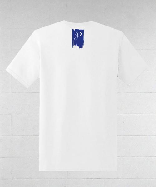 T-Shirt White BPSL2 Stampa Blu